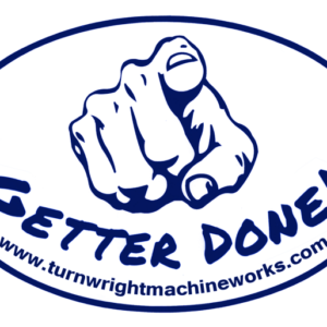 A sticker of a hand with the words " setter done !" underneath it.