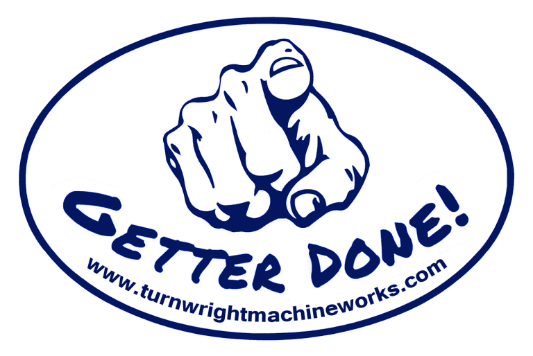 A sticker of a hand with the words " setter done !" underneath it.